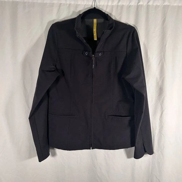LOLE Jacket Women's 12 Black Full Zip Long Sleeve Mock Neck Front Pockets - Picture 1 of 10